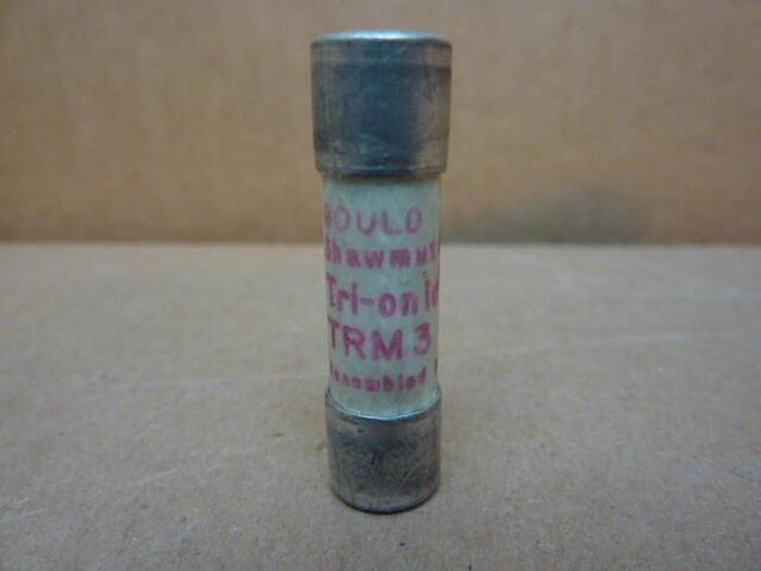 Used GOULD / SHAWMUT 3 Amp Fuse TRM3 #33685