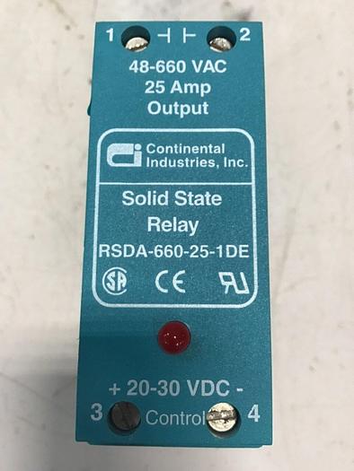 Used CONTINENTAL INDUSTRIES Solid State Relay RSDA-660-25-1DE #138129