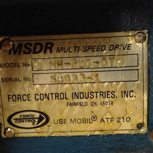 Used FORCE CONTROLS Multi-Speed Drive MH-200-07 #75197