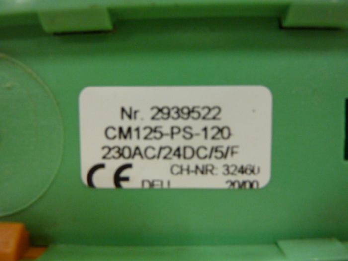 Used PHOENIX CONTACT Power Supply CM125-PS-120-230AC/24DC/5/F #55858