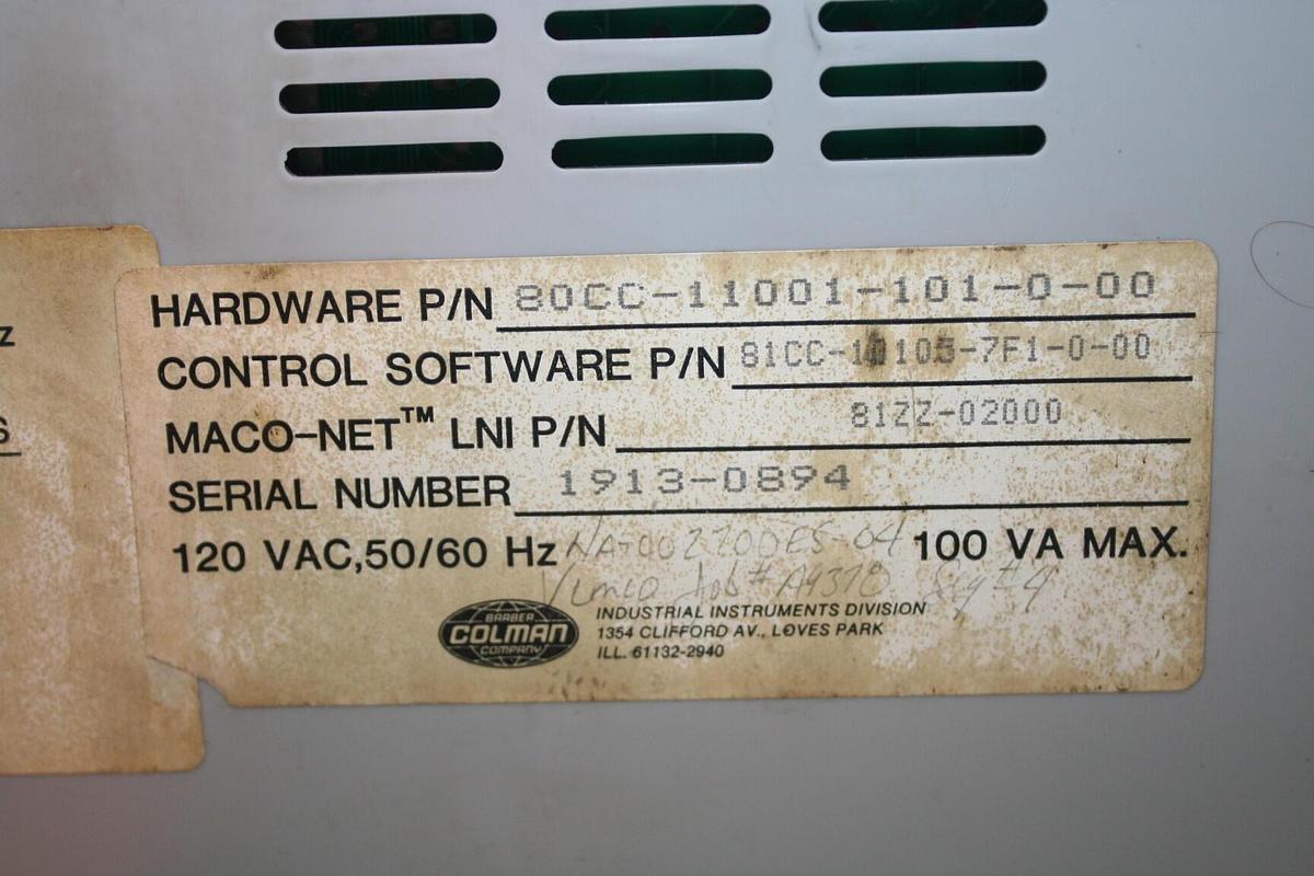 Used BARBER COLMAN Sequence Module 80CC-11001-101-0-00 Used