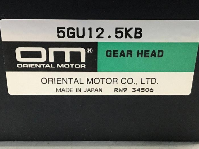 Used ORIENTAL MOTOR Gear Head 5GU12.5KB #119916