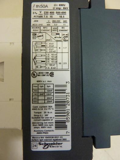 Used TELEMECANIQUE Contactor LCD1D32REQ3826G10 #66770