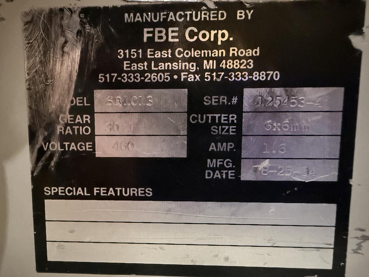 Used FBE Corp SR-1013 Screenless Grinder Granulator USED #152820