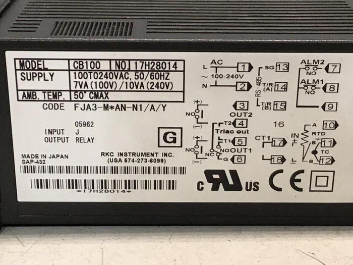 Used RKC Temperature Control CB100 FJA3-MAN-N1 #124240