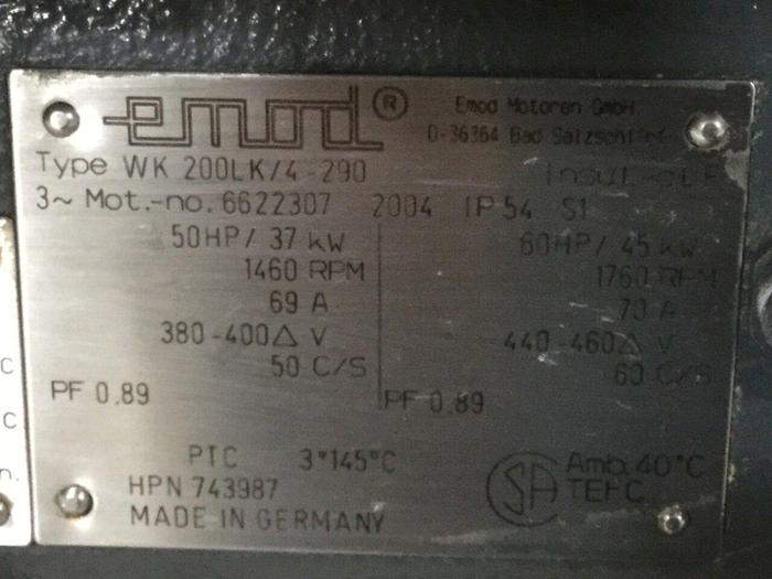 Used EMOND 50 HP Motor WK200LK/4-290 Used