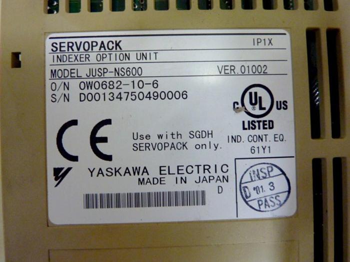 Used YASKAWA ELECTRIC Indexer Option Unit JUSP-NS600 #66827