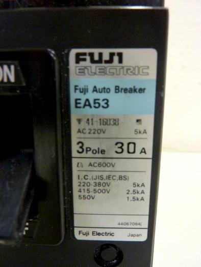 Used FUJI ELECTRIC 30 Amp Circuit Breaker EA53-30 #66967