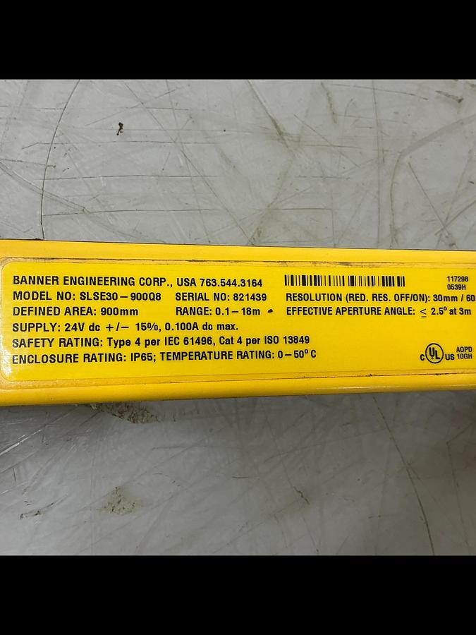 Used BANNER ENGINEERING SLSE30-900Q8