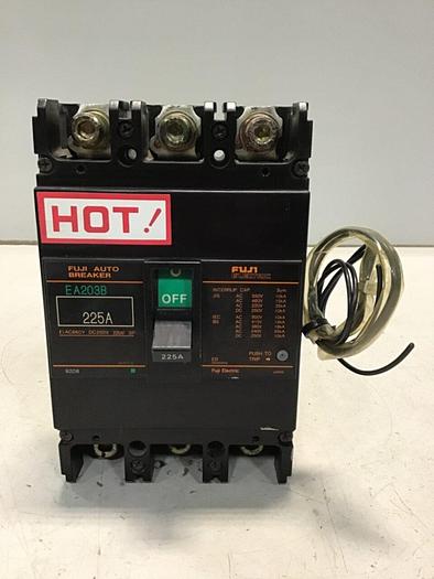 Used FUJI ELECTRIC 225 Amp Circuit Breaker EA203B-225 #140300