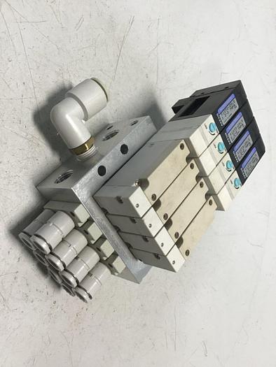 Used KOGANEI Manifold w/ Valves F10M4AJ #120899
