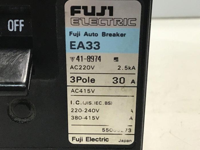 Used FUJI ELECTRIC 30 Amp Circuit Breaker EA33-30 #127420