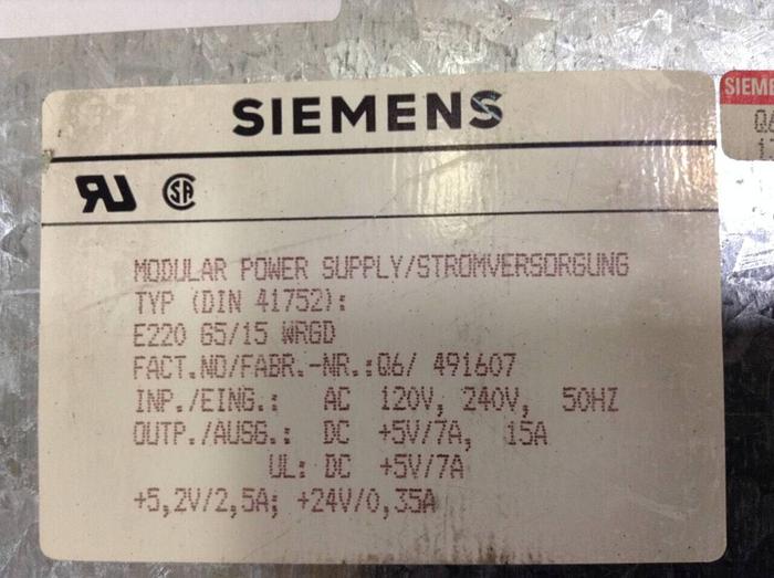 Used SIEMENS Power Supply 6ES5 951-7LD12 #87321