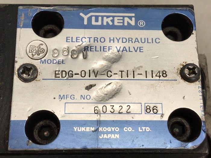 Used YUKEN Electro Hydraulic Relief Valve EDG-01V-C-T11-1148 #135669