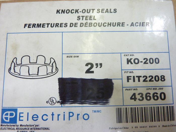 ELECTRIPRO Knock Out Seal KO-200 #44707 DNL SCRAPPED