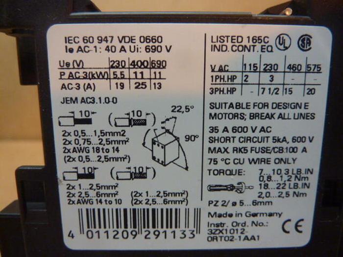 Used SIEMENS Reversing Contactor 3RA1326-8XB30-1BB4 #31793