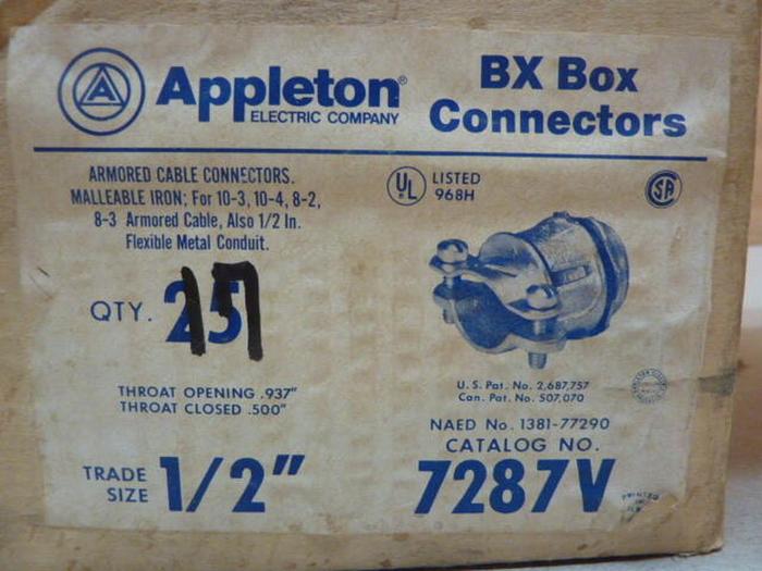 APPLETON BX Box Connectors 7287V #30914