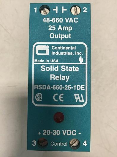 Used CONTINENTAL INDUSTRIES Solid State Relay RSDA-660-25-1DE #138573