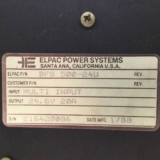 Used ELPAC Power Supply BFS 500-24U #93839