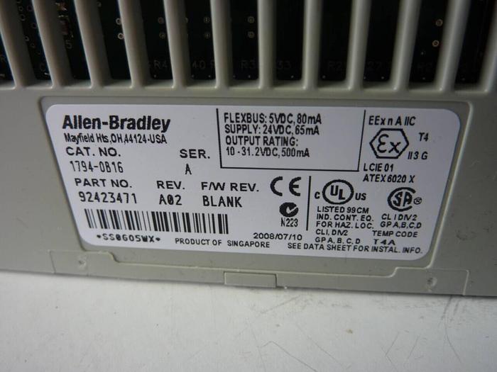 Used ALLEN BRADLEY I/O Module 1794-OB16 SER A #50500
