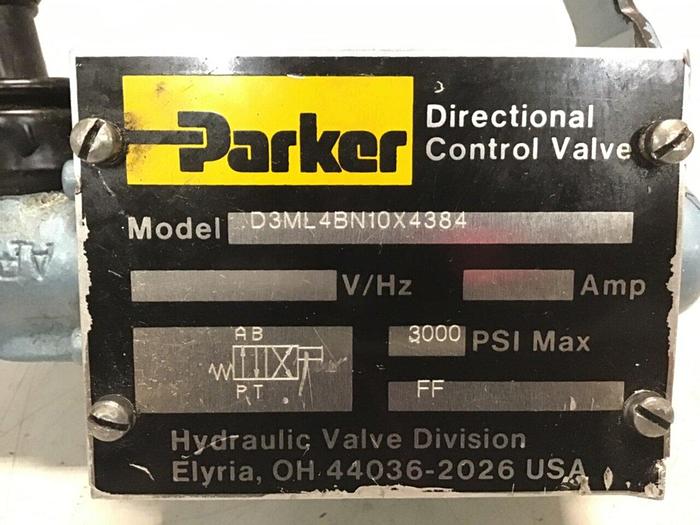 Used PARKER Directional Control Valve D3ML4BN10X4384 Used