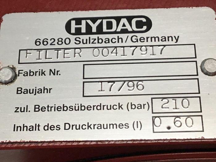 Used HYDAC Hydraulic Filter BH/HC10A.0 #130845