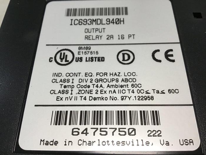 Used GE FANUC Output Relay Module IC693MDL940H #140092