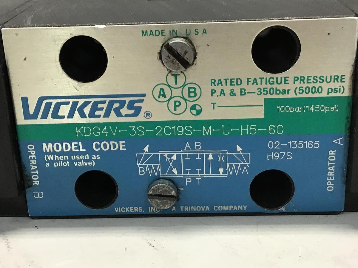 Used VICKERS KDG4V-3S-2C19S-M-U-H5-60 Valve Used # 145597