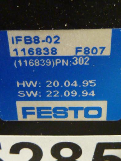 Used FESTO Control Block / Valve Terminal IFB8-02 #52851