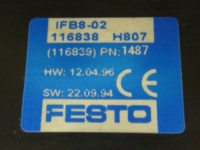 Used FESTO Control Block / Valve Terminal IFB8-02 #52865