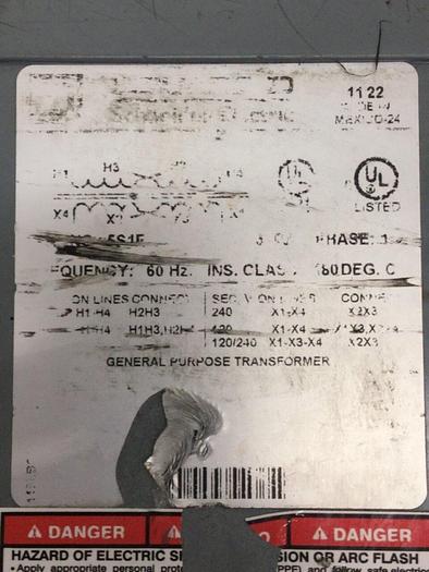 Used SQUARE D 5 kVA Transformer 5S1F #106905