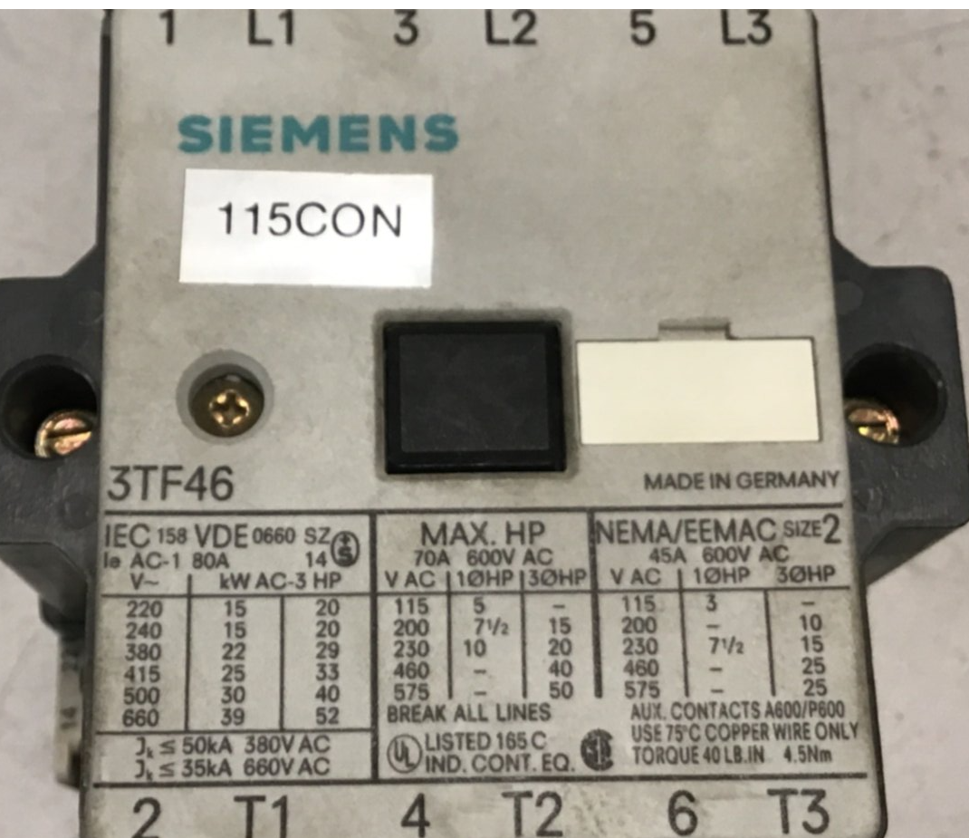 Used SIEMENS Contactor 3TF46 USED