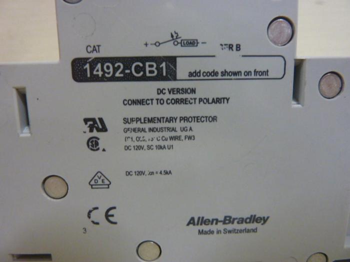 Used ALLEN BRADLEY 3 Amp Circuit Breaker 1492-CB1/DG030 SER B #55554