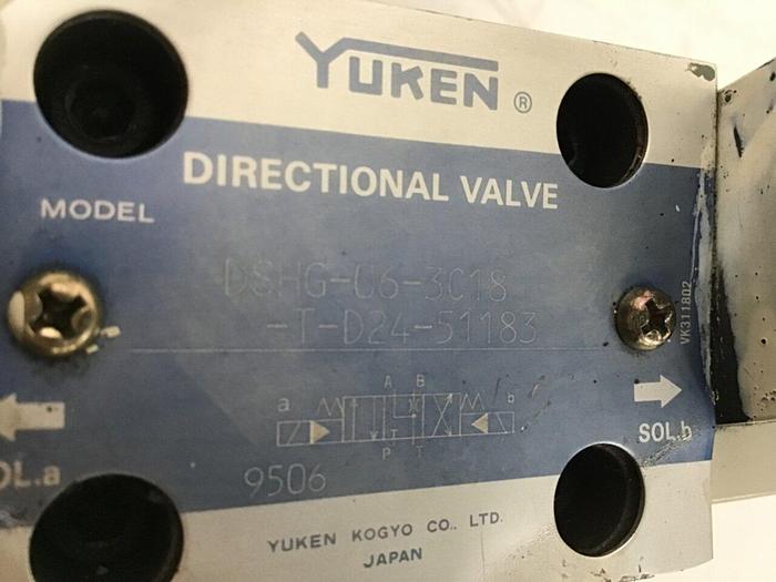 Used YUKEN Directional Valve DSHG-06-3C18-T-D24-51183 #117911