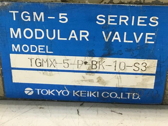 Used TOKYO KEIKI Modular Valve TGMX-5-P-BK-10-S3 #135642