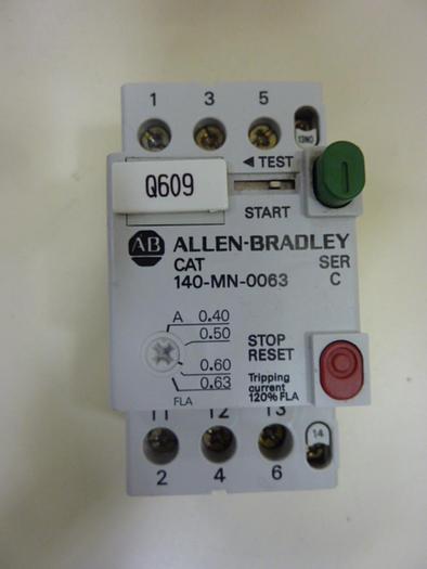 Used ALLEN BRADLEY 25 Amp Circuit Breaker 140-MN-0063 SER C #46865