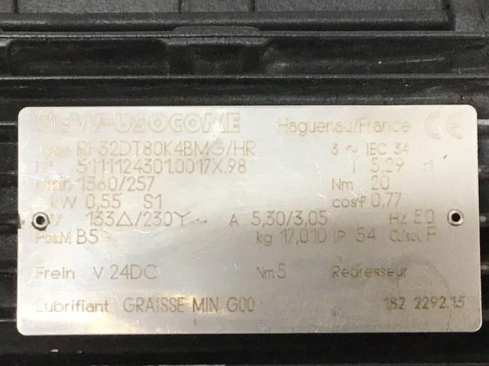 Used SEW USOCOME Servo Motor RF32DT80K4/BMG/HR #120387