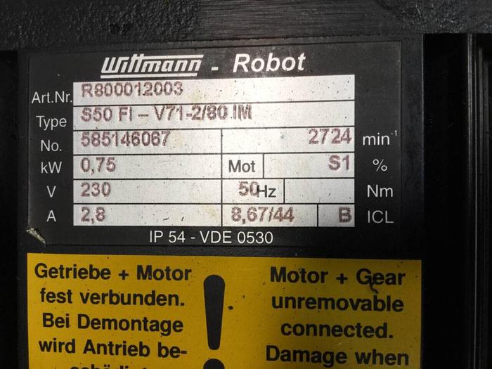 Used WITTMANN Servo Motor S50FI-V71-2/80IM Used