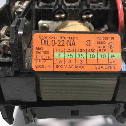 Used KLOCKNER MOELLER Contactor DIL0-22-NA #94230