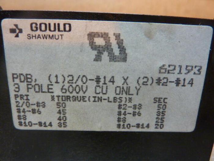 Used GOULD Fuse Block 62193 #31079
