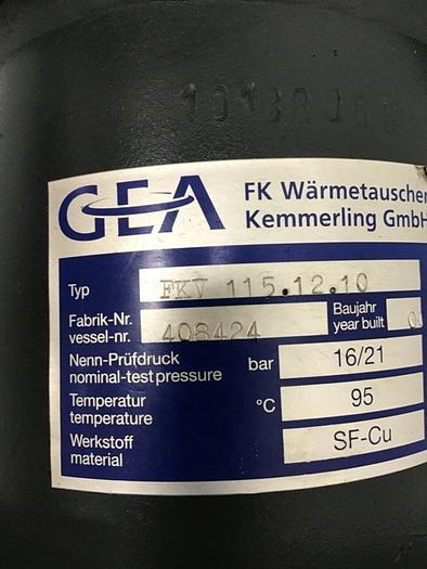 Used FK WARMETAUSCHER KEMMERLING Heat Exchanger FKV 115.12.10 Used