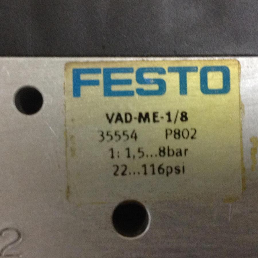 Used FESTO Vacuum Generator/Solenoid Valve VAD-ME-1/8 USED