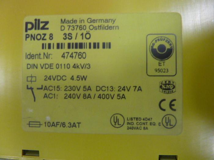 Used PILZ Safety Relay PNOZ83S/1O #49050