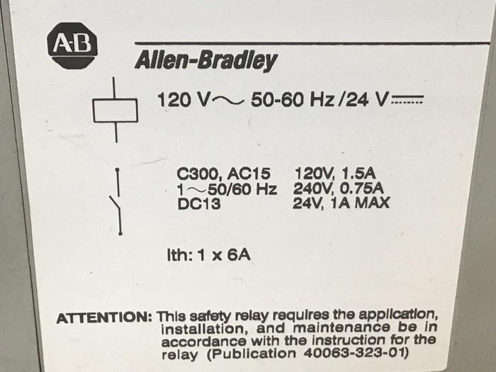 Used ALLEN BRADLEY Safety Relay 700-ZBR100AZ1 SER A #127813