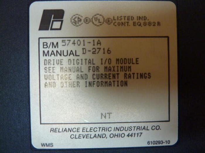 Used RELIANCE ELECTRIC I/O Digital Drive 57401-1A #23114