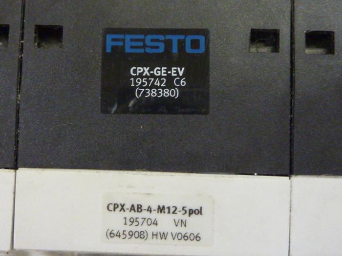 Used FESTO Control Block w/ Valves CPX-EPL-EV #60714