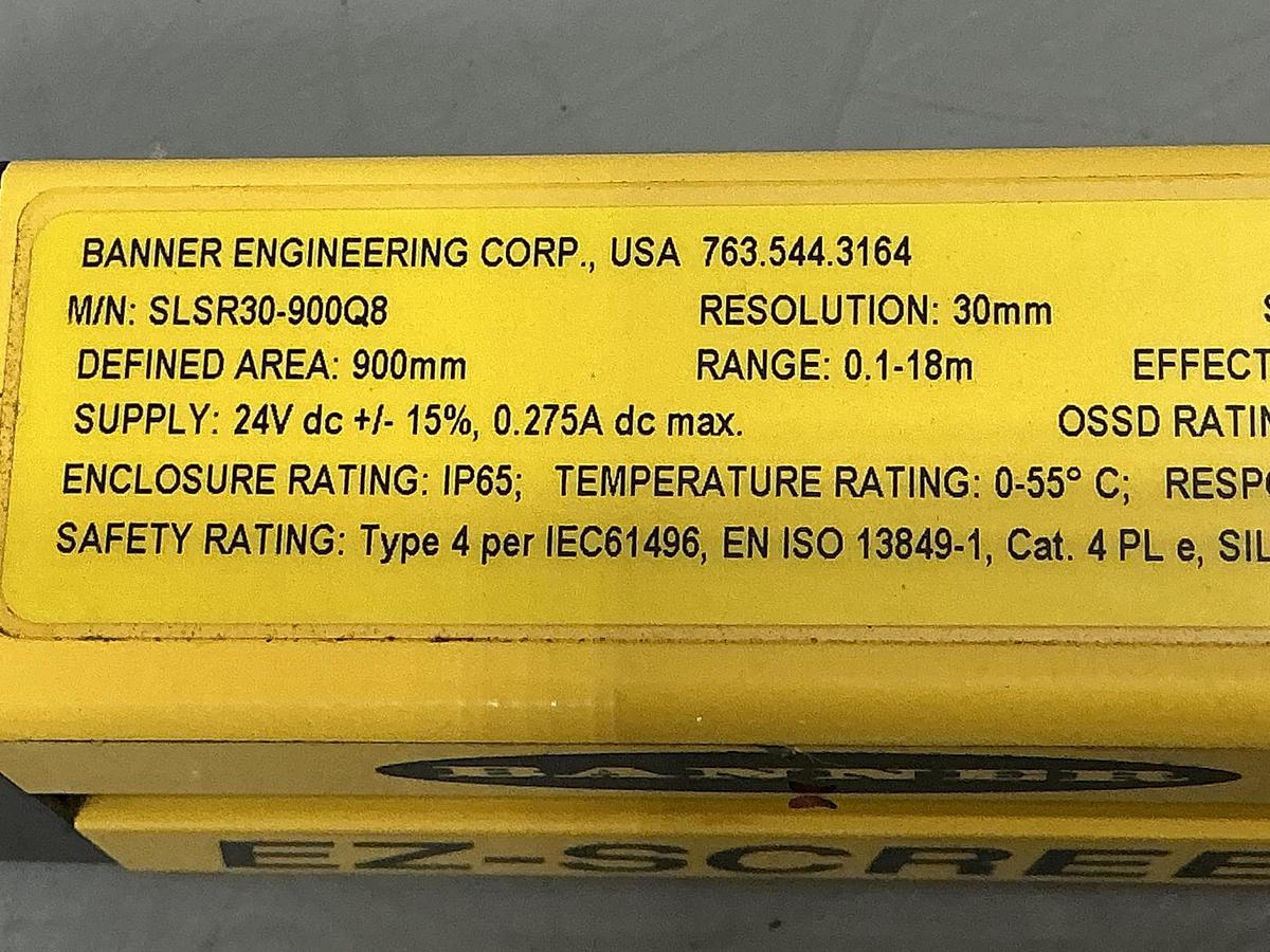 Used BANNER ENGINEERING SLSR30-900Q8