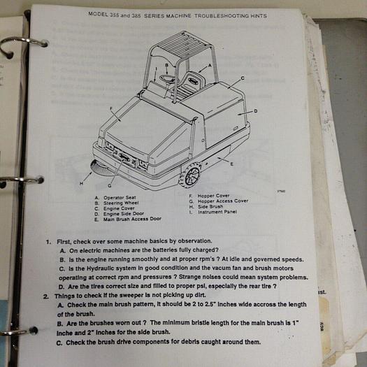 Used TENNANT Parts Manual 385 #70965
