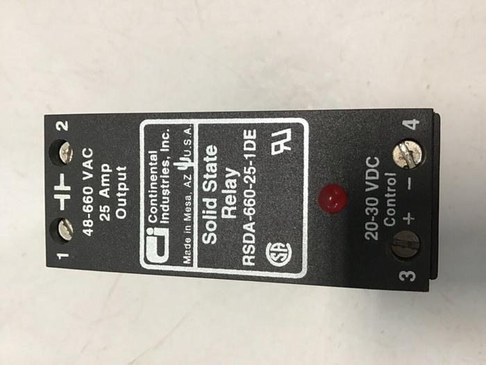 Used CONTINENTAL INDUSTRIES Solid State Relay RSDA-660-25-1DE #134743