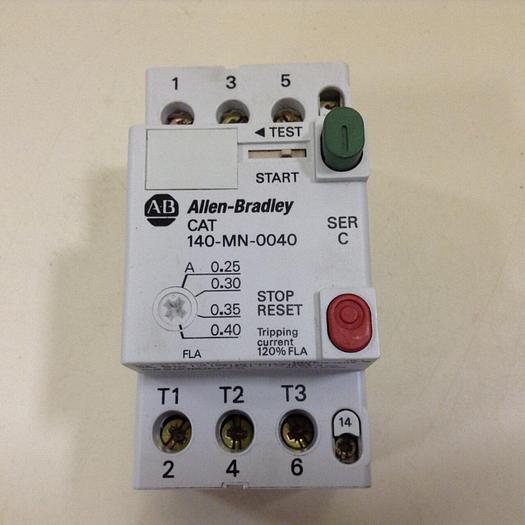 Used ALLEN BRADLEY Manual Motor Starter 140-MN-0040 SER C #72051
